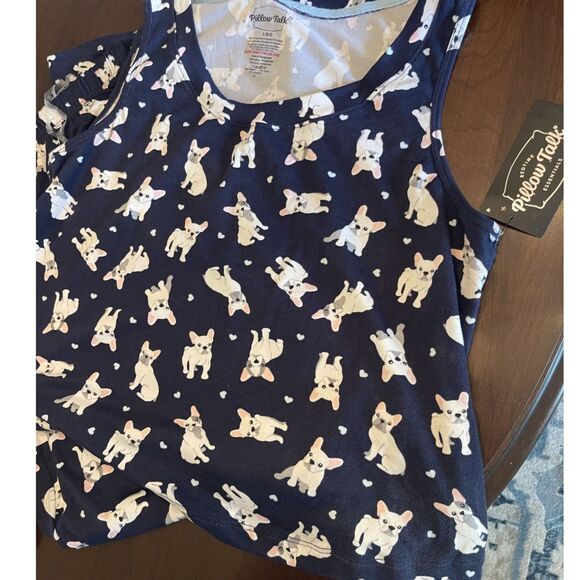 NWT Pillow Talk Womens Dog Pajama Set LARGE Tank Top Pants Cozy Cute Hearts Cute - Picture 2 of 9